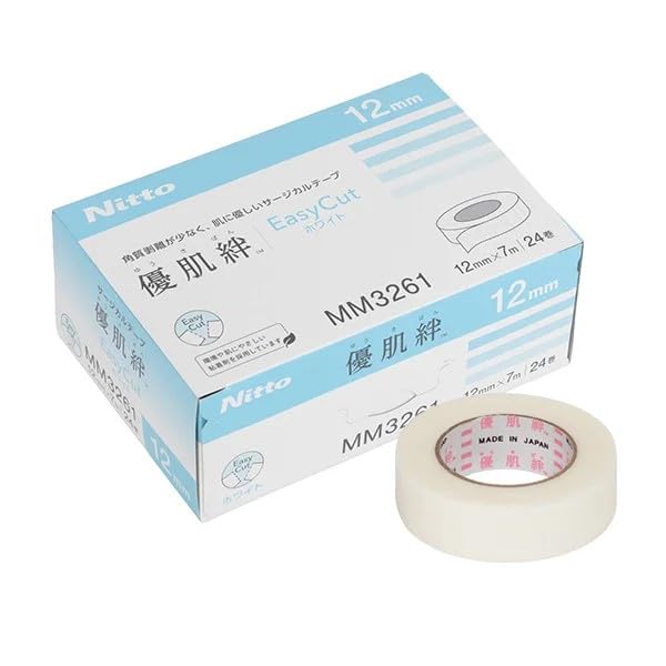 Amazon.co.jp: ＜ 日東メディカル ＞ 優肌絆 EasyCut ホワイト 12mm×7m